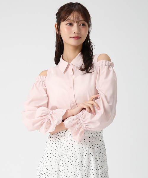 MISCH MASCH(ミッシュマッシュ)の「2026春夏新作 肩開き袖レースシャツブラウス(シャツ/ブラウス・レディース・ブルー/ピンク/ホワイト・フリ-)」の16枚目の写真