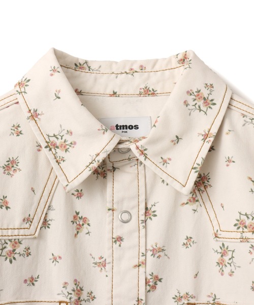 atmos pink(アトモスピンク)の「atmos pink Floral Work Shirt / アトモス ピンク フローラル ワーク シャツ(シャツ/ブラウス・レディース・ブラック/ホワイト・FREE)」の4枚目の写真