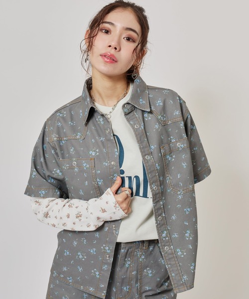 atmos pink(アトモスピンク)の「atmos pink Floral Work Shirt / アトモス ピンク フローラル ワーク シャツ(シャツ/ブラウス・レディース・ブラック/ホワイト・FREE)」の12枚目の写真