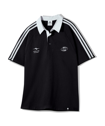 GHOST REPUBLIC（ゴーストリパブリック）の「ラグビーカラー半袖Tシャツ GT-372_ブラック（Tシャツ/カットソー）」
