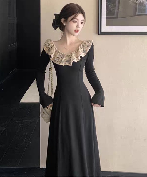 AsheKsha(アシクシャ)の「2026年春コレクション--オフショルダーフリルワンピース(ワンピース・レディース・ブラック・F)」の21枚目の写真