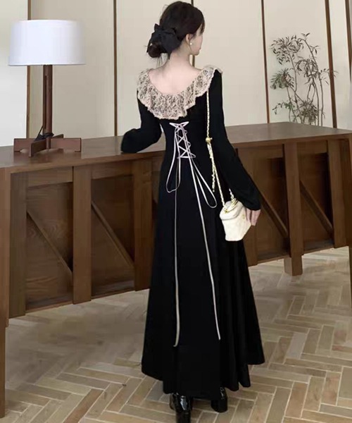 AsheKsha(アシクシャ)の「2026年春コレクション--オフショルダーフリルワンピース(ワンピース・レディース・ブラック・F)」の15枚目の写真