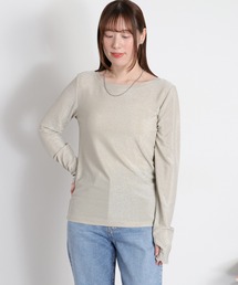 ラメフィンガーホールロングスリーブカットソー