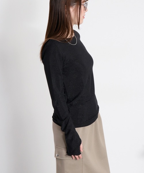 cepo(セポ)の「ラメフィンガーホールロングスリーブカットソー(Tシャツ/カットソー・レディース・ベージュ/ブラック/グレー・M)」の18枚目の写真