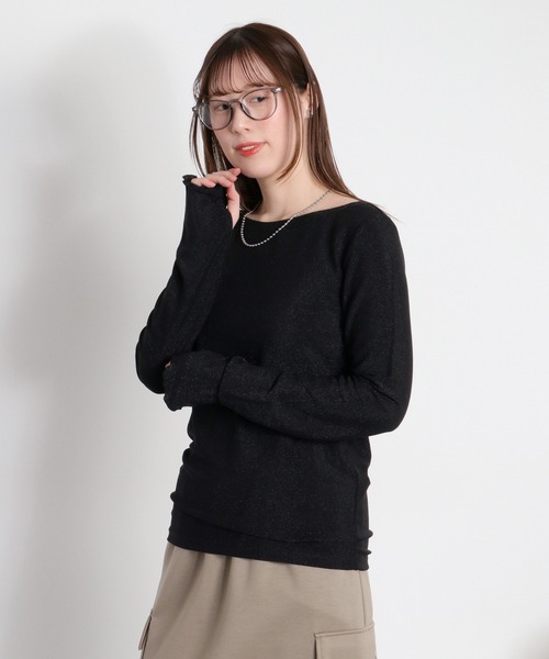cepo(セポ)の「ラメフィンガーホールロングスリーブカットソー(Tシャツ/カットソー・レディース・ベージュ/ブラック/グレー・M)」の19枚目の写真