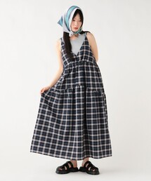 【7/2値下げ】チェック ティアード ワンピース