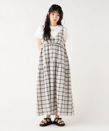 BEAMS HEART | チェック ティアード ワンピース(ワンピース)