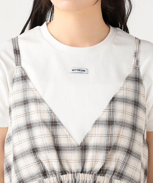 BEAMS HEART（ビームスハート）の「チェック ティアード ワンピース（ワンピース・レディース・ホワイト/ネイビー・FREE）」の8枚目の写真