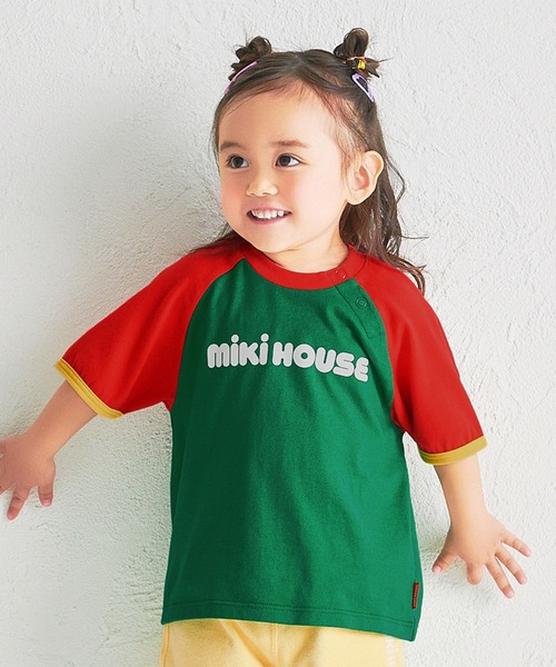 MIKI HOUSE(ミキハウス)の「【WEB限定】バイカラー バックロゴ半袖Tシャツ(Tシャツ/カットソー・キッズ・ローズ/グリーン/ブラック/ライトグリーン・130cm/120cm/110cm/100cm/90cm/80cm)」の3枚目の写真