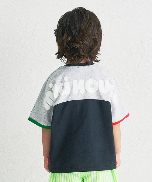 MIKI HOUSE(ミキハウス)の「【WEB限定】バイカラー バックロゴ半袖Tシャツ(Tシャツ/カットソー・キッズ・ローズ/グリーン/ブラック/ライトグリーン・130cm/120cm/110cm/100cm/90cm/80cm)」の2枚目の写真