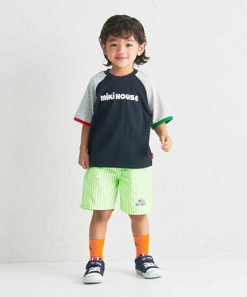 MIKI HOUSE(ミキハウス)の「【WEB限定】バイカラー バックロゴ半袖Tシャツ(Tシャツ/カットソー・キッズ・ローズ/グリーン/ブラック/ライトグリーン・130cm/120cm/110cm/100cm/90cm/80cm)」の5枚目の写真