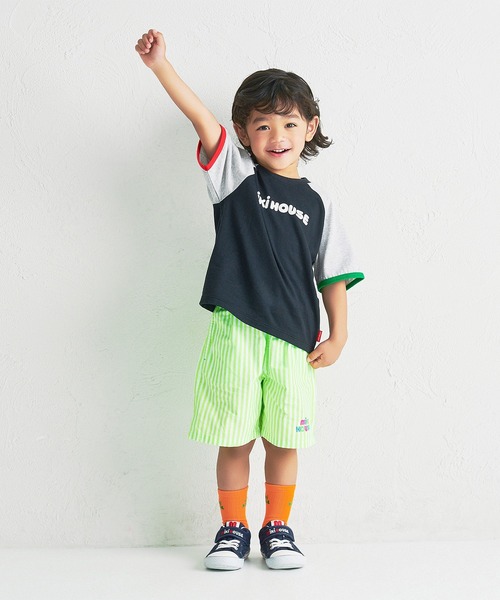 MIKI HOUSE(ミキハウス)の「【WEB限定】バイカラー バックロゴ半袖Tシャツ(Tシャツ/カットソー・キッズ・ローズ/グリーン/ブラック/ライトグリーン・130cm/120cm/110cm/100cm/90cm/80cm)」の6枚目の写真