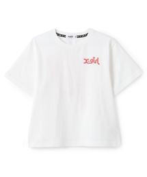 X-girl Stages | キラッキー+メッセージロゴ バックプリント半袖Tシャツ(Tシャツ/カットソー)