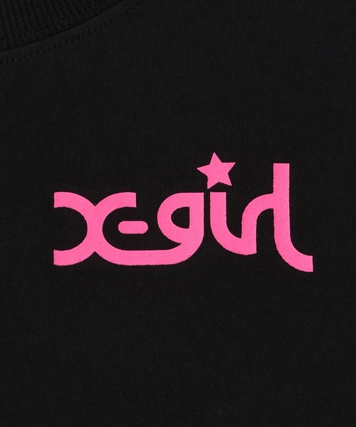 X-girl Stages(エックスガールステージス)の「キラッキー+メッセージロゴ バックプリント半袖Tシャツ(Tシャツ/カットソー・キッズ・ブラック/スモークピンク/オフホワイト・120cm/110cm/90cm/140cm/80cm/130cm/100cm)」の8枚目の写真