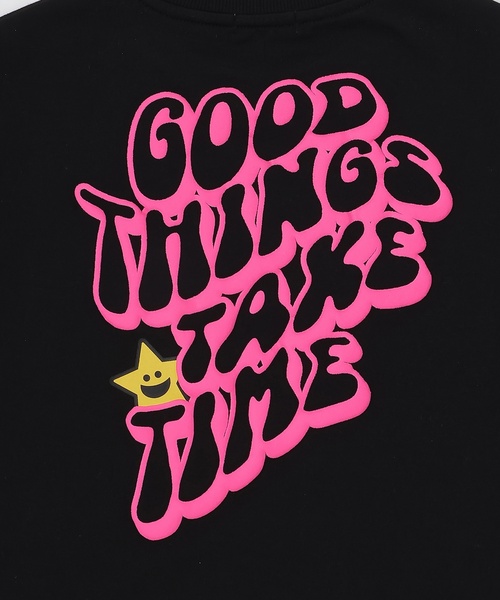 X-girl Stages(エックスガールステージス)の「キラッキー+メッセージロゴ バックプリント半袖Tシャツ(Tシャツ/カットソー・キッズ・ブラック/スモークピンク/オフホワイト・120cm/110cm/90cm/140cm/80cm/130cm/100cm)」の11枚目の写真