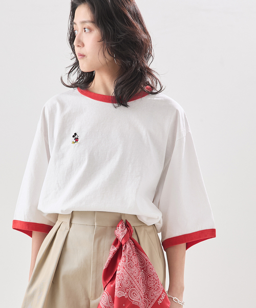 journal standard L'essage（ジャーナルスタンダードレサージュ）の「【JANE SMITH/ジェーンスミス】MICKEY RINGER：Tシャツ（Tシャツ/カットソー・レディース・レッド・X-LARGE）」の4枚目の写真