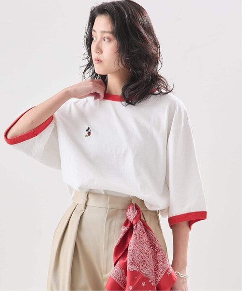 journal standard L'essage（ジャーナルスタンダードレサージュ）の「【JANE SMITH/ジェーンスミス】MICKEY RINGER：Tシャツ（Tシャツ/カットソー・レディース・レッド・X-LARGE）」の6枚目の写真