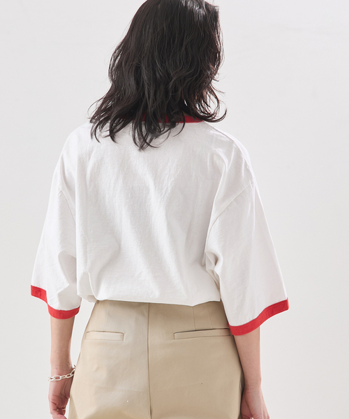 journal standard L'essage（ジャーナルスタンダードレサージュ）の「【JANE SMITH/ジェーンスミス】MICKEY RINGER：Tシャツ（Tシャツ/カットソー・レディース・レッド・X-LARGE）」の10枚目の写真