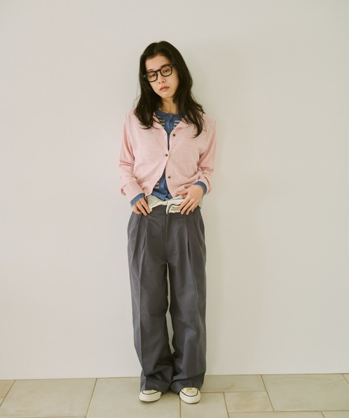 common gull products.(コモンガルプロダクツ)の「二層の腰周りなチノパンツ(チノパンツ・レディース・アイボリー/ベージュ系/チャコール・MEDIUM/LARGE/SMALL)」の6枚目の写真