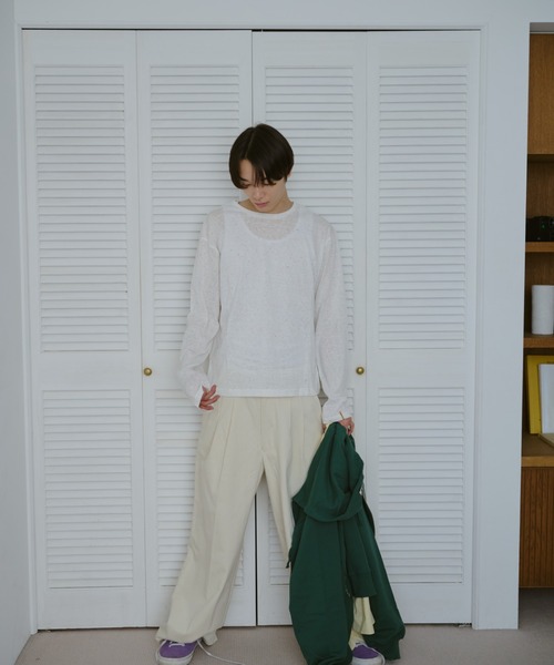 common gull products.(コモンガルプロダクツ)の「二層の腰周りなチノパンツ(チノパンツ・レディース・アイボリー/ベージュ系/チャコール・MEDIUM/LARGE/SMALL)」の20枚目の写真