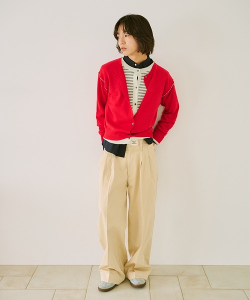 common gull products.(コモンガルプロダクツ)の「二層の腰周りなチノパンツ(チノパンツ・レディース・アイボリー/ベージュ系/チャコール・MEDIUM/LARGE/SMALL)」の9枚目の写真