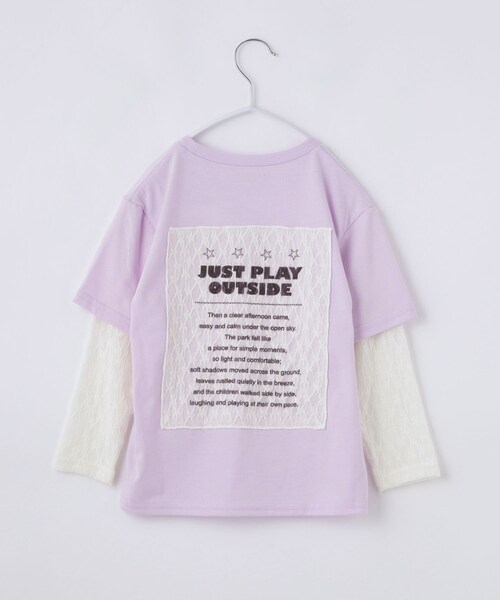 THE SHOP TK (ザ ショップ ティーケー )の「【110-160】袖レイヤード長袖Teeレースアップリケ(Tシャツ/カットソー・キッズ・パープル/サックスブルー・11/16/15 /14/13/12)」の5枚目の写真