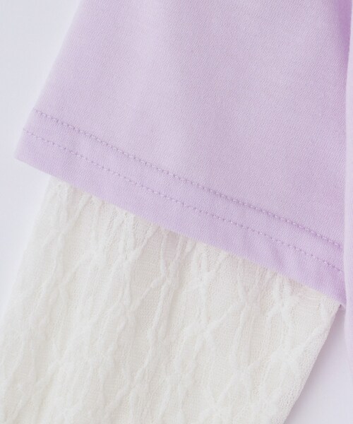 THE SHOP TK (ザ ショップ ティーケー )の「【110-160】袖レイヤード長袖Teeレースアップリケ(Tシャツ/カットソー・キッズ・パープル/サックスブルー・11/16/15 /14/13/12)」の11枚目の写真