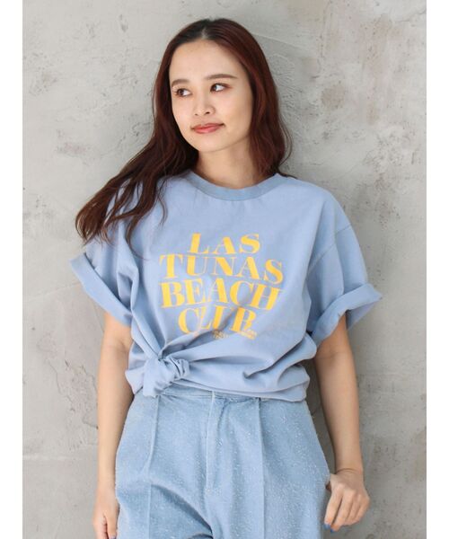 Ungrid（アングリッド）の「ヴィンテージウォッシュロゴビックTee（Tシャツ/カットソー・レディース・オレンジ/ブルー/オフホワイト/ブラウン・FREE）」の3枚目の写真