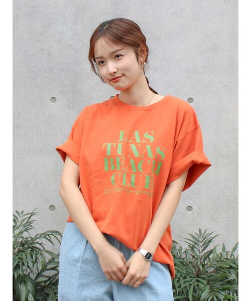 Ungrid(アングリッド)の「ヴィンテージウォッシュロゴビックTee(Tシャツ/カットソー・レディース・オレンジ/ブルー/オフホワイト/ブラウン・FREE)」の20枚目の写真
