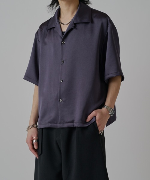 Lui's(ルイス)の「ヴィンテージサテンボクシーショトスリーブ(シャツ/ブラウス・メンズ・チャコールグレー/ブラック/ホワイト・S/M)」の18枚目の写真