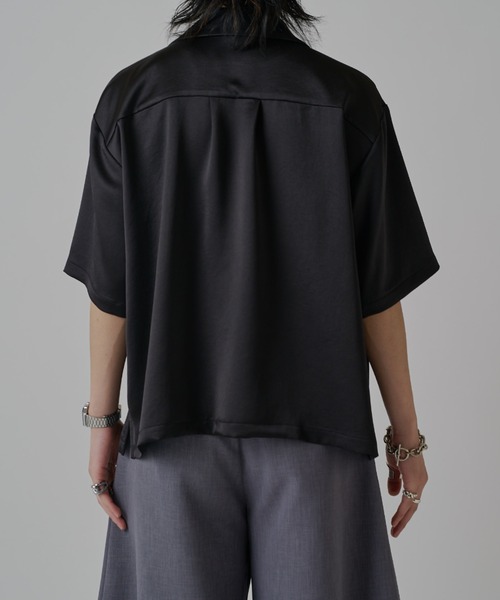 Lui's(ルイス)の「ヴィンテージサテンボクシーショトスリーブ(シャツ/ブラウス・メンズ・チャコールグレー/ブラック/ホワイト・S/M)」の13枚目の写真