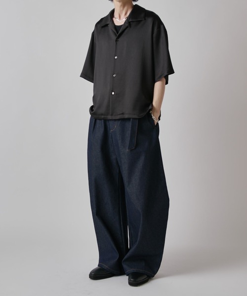 Lui's(ルイス)の「ヴィンテージサテンボクシーショトスリーブシャツ(シャツ/ブラウス・メンズ・チャコールグレー/ブラック/ホワイト・S/M)」の20枚目の写真