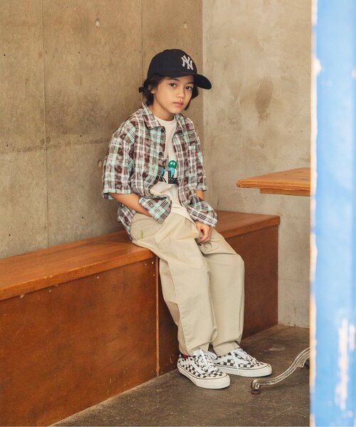 BREEZE（ブリーズ）の「ダブルタックイージーワイドパンツ（その他パンツ・キッズ・ベージュ/チャコール/オレンジ/パープル/イエロー/ブルー・90/100/110/120/130/140/150/160）」の10枚目の写真