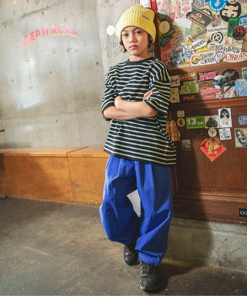 BREEZE（ブリーズ）の「ダブルタックイージーワイドパンツ（その他パンツ・キッズ・ベージュ/チャコール/オレンジ/パープル/イエロー/ブルー・90/100/110/120/130/140/150/160）」の16枚目の写真