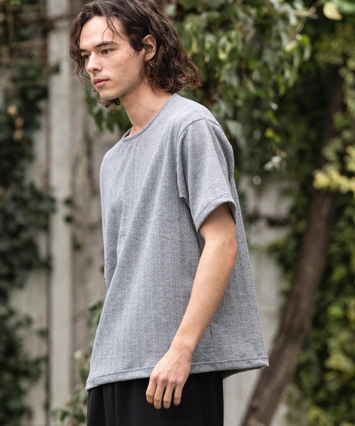 CAMBIO(カンビオ)の「mt10412- ケーブルニットボートネックTシャツ(BP-BFS0107)(Tシャツ/カットソー・メンズ・ネイビー/ブラック/グレー・L/M/S)」の12枚目の写真