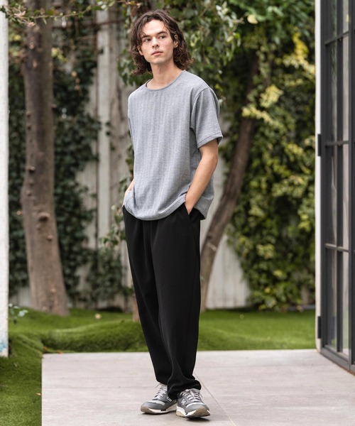 CAMBIO(カンビオ)の「mt10412- ケーブルニットボートネックTシャツ(BP-BFS0107)(Tシャツ/カットソー・メンズ・ネイビー/ブラック/グレー・L/M/S)」の14枚目の写真