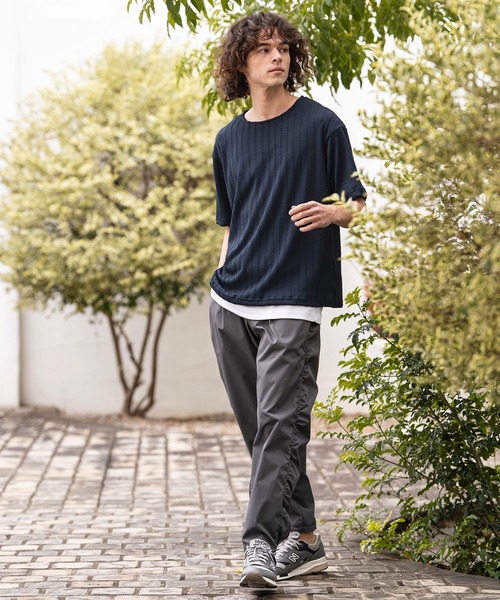 CAMBIO(カンビオ)の「mt10412- ケーブルニットボートネックTシャツ(BP-BFS0107)(Tシャツ/カットソー・メンズ・ネイビー/ブラック/グレー・L/M/S)」の20枚目の写真