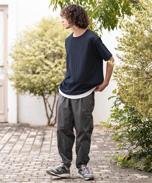 CAMBIO(カンビオ)の「mt10412- ケーブルニットボートネックTシャツ(BP-BFS0107)(Tシャツ/カットソー・メンズ・ネイビー/ブラック/グレー・L/M/S)」の21枚目の写真