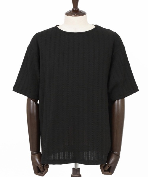 CAMBIO(カンビオ)の「mt10412- ケーブルニットボートネックTシャツ(BP-BFS0107)(Tシャツ/カットソー・メンズ・ネイビー/ブラック/グレー・L/M/S)」の22枚目の写真