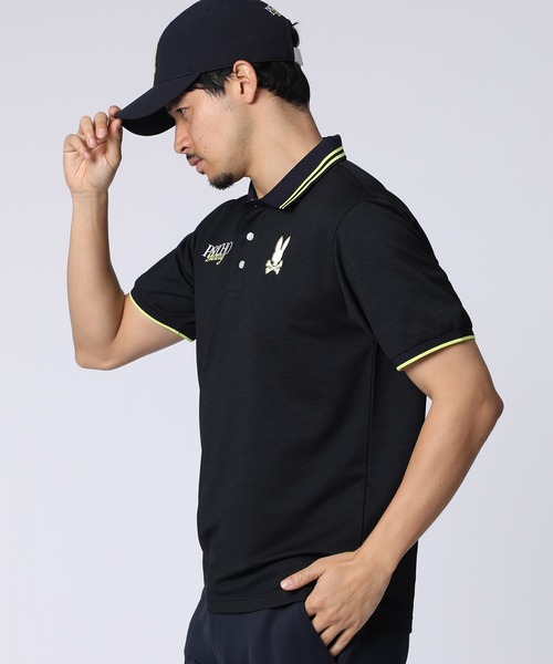 Psycho Bunny（サイコバニー）の「[GOLF]ドライミックス鹿の子 カラーアクセントポロシャツ（ポロシャツ・メンズ・ホワイト/ネイビー・MEDIUM/X-LARGE/LARGE）」の10枚目の写真