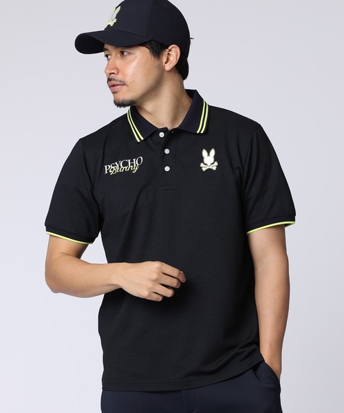 Psycho Bunny（サイコバニー）の「[GOLF]ドライミックス鹿の子 カラーアクセントポロシャツ（ポロシャツ・メンズ・ホワイト/ネイビー・MEDIUM/X-LARGE/LARGE）」の9枚目の写真