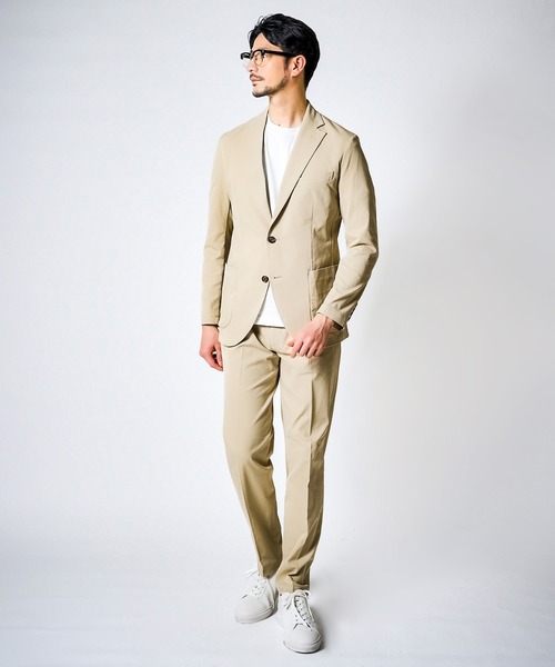 TETE HOMME（テットオム）の「【WEB限定 3点セット】 接触冷感 ドライポリエステル セットアップ ＆ クリアコットン 半袖ドレスTシャツ（セットアップ・メンズ・ベージュ/チャコールグレー/ネイビー・SMALL/XX-LARGE/X-LARGE/LARGE/MEDIUM）」の2枚目の写真