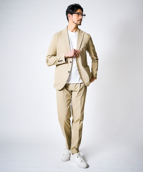 TETE HOMME（テットオム）の「【WEB限定 3点セット】 接触冷感 ドライポリエステル セットアップ ＆ クリアコットン 半袖ドレスTシャツ（セットアップ・メンズ・ベージュ/チャコールグレー/ネイビー・SMALL/XX-LARGE/X-LARGE/LARGE/MEDIUM）」の9枚目の写真