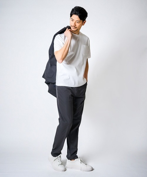 TETE HOMME（テットオム）の「【WEB限定 3点セット】 接触冷感 ドライポリエステル セットアップ ＆ クリアコットン 半袖ドレスTシャツ（セットアップ・メンズ・ベージュ/チャコールグレー/ネイビー・SMALL/XX-LARGE/X-LARGE/LARGE/MEDIUM）」の14枚目の写真