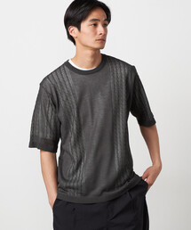 COMME CA ISM | 【セットアイテム】リネンライクケーブル クルーネックニット＋T/C天竺Tシャツ(ニット/セーター)