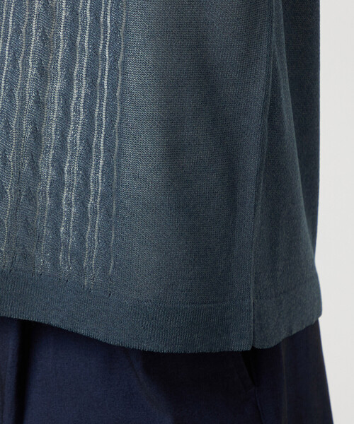 COMME CA ISM（コムサイズム）の「【セットアイテム】リネンライクケーブル クルーネックニット＋T/C天竺Tシャツ（ニット/セーター・メンズ・ブルー/チャコール・LARGE/MEDIUM）」の18枚目の写真