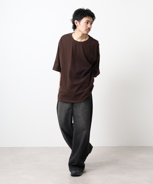 FRUIT OF THE LOOM（フルーツオブザルーム）の「ヘビーオンスBIG5分袖Tシャツ（Tシャツ/カットソー・レディース・ブラウン/ホワイト/グレー/ブラック・M/L/XL）」の10枚目の写真