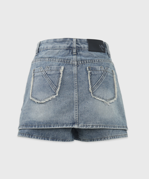 MICANE(ミケーネ)の「アベルデニムミニスカートショーツ(その他パンツ・レディース・スカイブルー/ブラック・X-SMALL/SMALL/MEDIUM/X-LARGE/XX-LARGE/LARGE)」の13枚目の写真