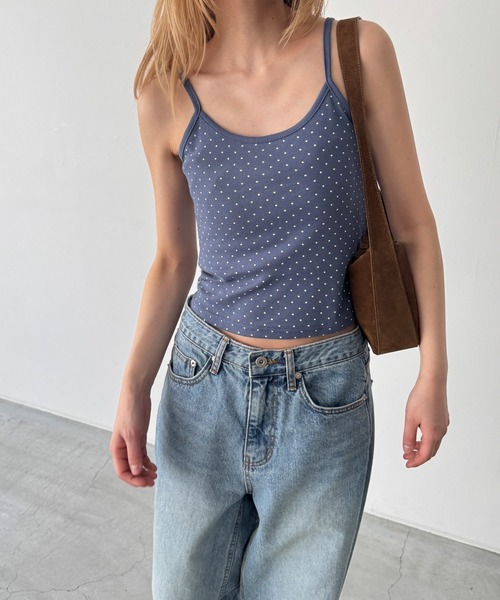 CANAL JEAN(キャナルジーン)の「HARING ドットキャミ(キャミソール・レディース・ブラック/ブルー/グレー・ONE SIZE)」の3枚目の写真