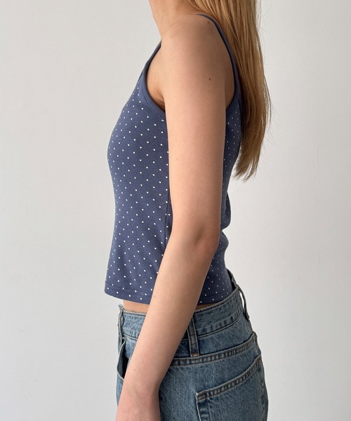 CANAL JEAN(キャナルジーン)の「HARING ドットキャミ(キャミソール・レディース・ブラック/ブルー/グレー・ONE SIZE)」の10枚目の写真